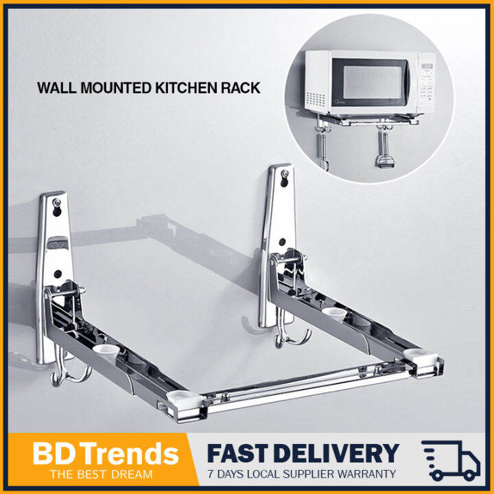 BD TRENDS Stainless Steel Microwave Oven Bracket ,Wall Mounted Kitchen