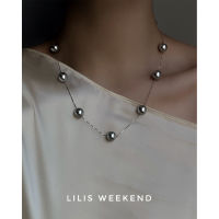 Hot selling products ? Lilis Weekend Suspension Space Grey Handmade Crystal Pearl 925 Silver Gradient Starlight Necklace