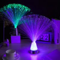 Led Multi Colour Changing Fiber Optic Fountain Night Light Lamp Home Decoration Luminous Toys Sleep Light