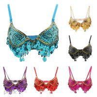 ♚ Womens Sexy Sequined Belly Dancer Costume Dance Tops Bra Dancing Appare One Size