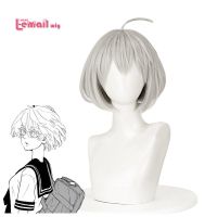 L-Email วิกผมอนิเมะ Tokyo Revengers Senju Awarkagi วิกผมคอสเพลย์30Cm สั้นสีเงินสีเทาวิกสำหรับผู้หญิงวิกผมปลอมทนความร้อนได้ Effort49frth1tjy