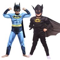 Kids Boys Anime Muscle Halloween Costumes with Mask Cloak Movie Character Superhero Christmas Cosplay Party Role Play