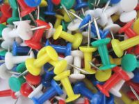 【cw】 50pcs Office School Colored Thumb Tack Push Pin Stationery Cork Corkboard Photos ！