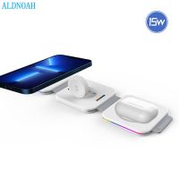 ZZOOI 3 in 1 Magnetic Wireless Charger Stand Foldable for iPhone 14 13 12 Pro Max 11 Airpods iWatch 8 7  Fast Charging Dock Station