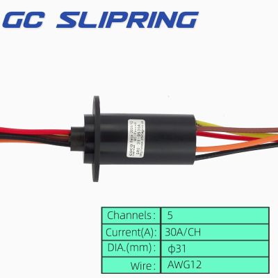 ‘；【-； Slip Ring Collector Ring Electric Slip Ring Electric Brush Carbon Brush Rotating Joint 5Wire 30A Current
