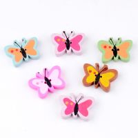 Free Shipping Retail 30pcs Random Mixed Butterfly Wood Sewing Buttons 2 Holes Pattern Scrapbooking 23x17mm(7/8"x5/8") Haberdashery