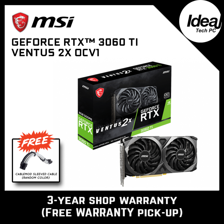 Msi Geforce Rtx™ 3060 Ti Ventus 2x Ocv1 8gb Graphics Card Lazada 0798