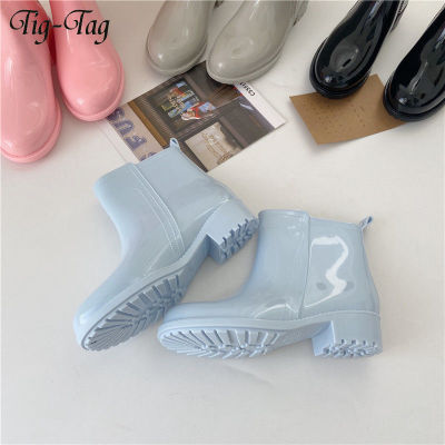 รองเท้าผู้หญิง ฤดูร้อน ฤดูฝน เก๋ หวาน น่ารัก สีลูกกวาด กันน้ำ รองเท้าบูทกันฝน รองเท้าผู้หญิง 2021 ใหม่ 071308
