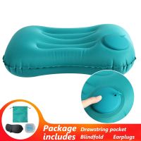 Portable Ultra-Light Pressing Inflatable Pillow Car Aircraft Flocking Air Pillow Cushion Home Travel Office Nap Square Headrest