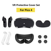 6 In 1 VR ฝาครอบป้องกันชุด VR ตา Pad ฝาปิดเลนส์ควบคุมแหวนปกป้องกันการกระแทกซิลิโคนสำหรับ Pico 4อุปกรณ์เสริม