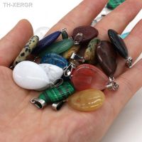 【hot】♕♟◊  Drop Stone Pendant Agate Malachite Charms for Jewelry Making Accessories