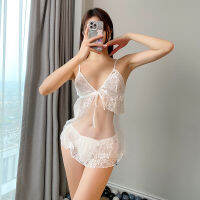 Muyao Fun Lingerie Sexy Nightwear Mesh Transparent Uniform Set Lace Temptation Passion 6320 GJI2