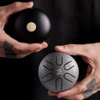 【Moon Musical】3นิ้ว6 Tone Steel Tongue Drum Mini Hand Pan Drumsticks Percussion เครื่องดนตรีกลองอุปกรณ์เสริม