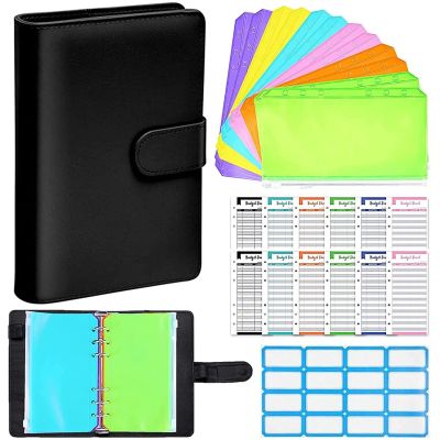 A6 Budget Binder with Zipper Envelopes, Cash Envelopes for Budgeting, Money Binder Organizer for Cash Savings