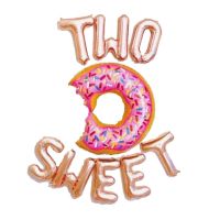 1set 16 inch Rose Gold Two Sweet Letters Foil balloons Donut Balloon for Baby Shower 2nd Birthday Party Decor Party Supplier Colanders Food Strainers