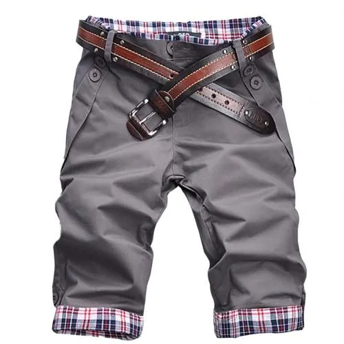 Casual Shorts Pants Men Plus Size Summer Short Plaid Patchwork Pockets  Buttons Fifth Pants Loose Beach Men Shorts | Lazada PH