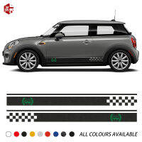 2 Pcs 60th ครบรอบจัดแต่งทรงผมรถประตูด้านข้าง Stripes สติกเกอร์รูปลอกสำหรับ MINI Cooper S F54 Clubman F55 F56 F57 Countryman