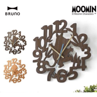 นาฬิกาแขวนผนัง Moomin x BRUNO Silhouette Wall Clock นาฬิกาลายไม้ ของสะสม ของขวัญ