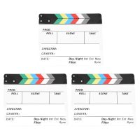 3X Generic Acrylic Colorful Clapperboard TV Film Movie Slate Cut Role Play Prop