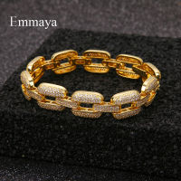 EMMAYA New Arrival Exquisite CZ Buckle Design Gold Bracelet For Women&amp;Girls HipHop Style Jewelry In Fashion Party Cool Dress-up