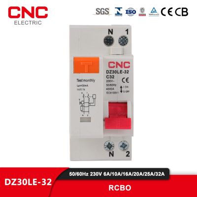 CNC DZ30LE 32 1P N 230V MCB Residual Current Circuit Breaker with Over and Short Current Leakage Protection RCBO