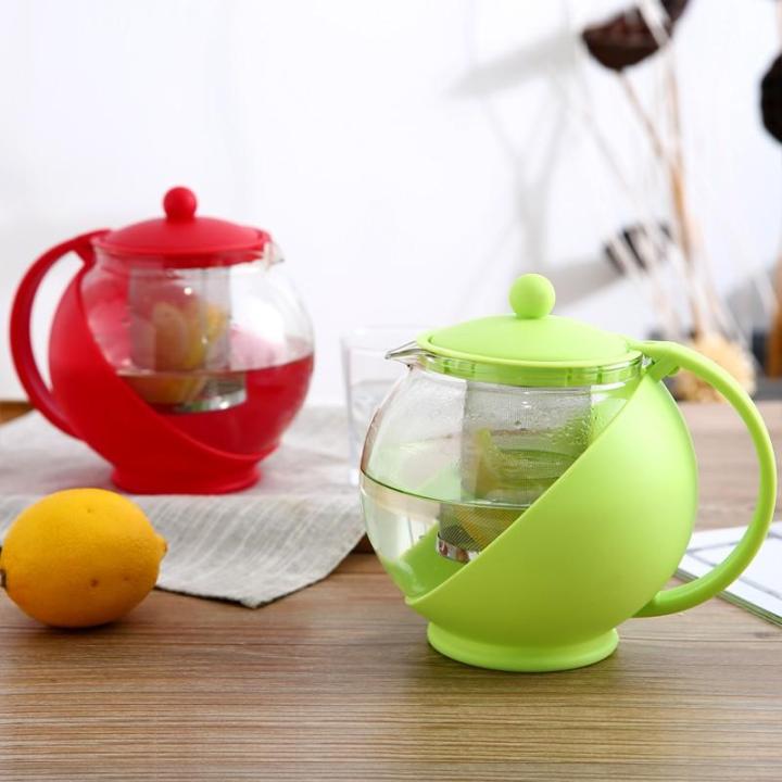 กาชงชา-กาญี่ปุ่น-กาชงชาฐานพลาสติก-กาชงชาแก้วใส-กาน้ำชา-กาแก้วชงชา-กาชงชาปากสั้น-พร้อมที่กรองตาข่ายสแตนเลส-ส่งแบบสุ่มสี