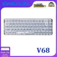 EWEADN V68บลูทูธไร้สายคีย์บอร์ดแบบกลไกสามโหมดที่กำหนดเอง