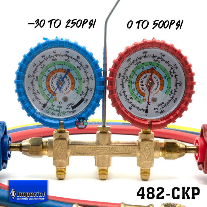ชุดเกจ์วัดน้ำยาแอร์-imperial-อิมพีเรียล-รุ่น-482-ckp-พร้อมสาย-36-3-เส้น-guages-service-manifold-amp-gauges-482-ckp