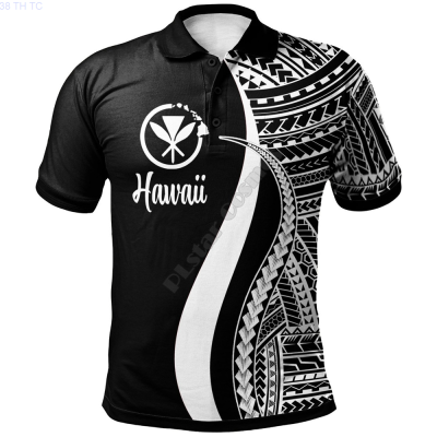 【high quality】  Hawaiian White Short Sleeved Polo Shirt for Men And Women, Tribal 3d Printed Polo Shirt