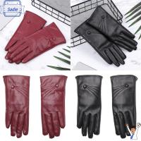 SADIE Fashion Cool Thicken Warm Plus Velvet Touch Screen Mittens Punk PU Leather Gloves Cashmere Gloves