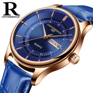 [HCM]Đồng hồ nam Ontheedge RZY029 dây da thời trang Fullbox chính hãng (Xanh) thumbnail