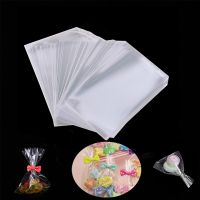 100Pcs Transparent Plastic Bags Packaging Bag Ties For Candy Biscuit Packaging Christmas Wedding Birthday Party Gift Bags Gift Wrapping  Bags