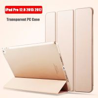 Transparent Trifold PC Case for iPad Pro 12.9 2015 2017 Pro 12.9 2022 2021 2020 Pro 11 10.5 9.7 Air 5 4 3 2 1 10.2 Mini 6 Smart Flip Leather Cover