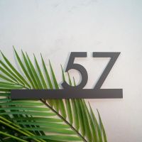 【LZ】♟✟♞  Customized 25x15cm Modern 2D Matte Black Acrylic Outdoor House Number Sign Street Address Plaques For Home Door Plate