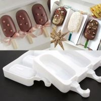 Silicone 4 Holes Ice Cream Molds Popsicle Mold  Dessert Freezer Fruit Popsicle Maker Mold DIY Homemade Ice Cream Mold with Stick Ice Maker Ice Cream M