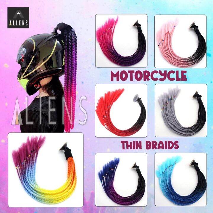 Helmet Pigtails Gradient Ramp Helmet Braids Ponytail Helmet - Netherlands