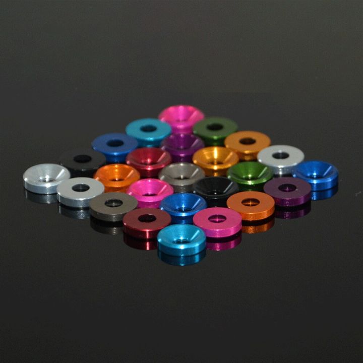 A Variety of Colors M6 Aluminum Alloy(T6061) Flat Washer for Countersunk Flat Head Screw Bolts For Steering Gear RC Model Nails  Screws Fasteners