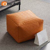 OTAUTAU F AUX หนังสแควร์ลายสก๊อต Pouf ออตโตมันอุจจาระประตูด้านข้างพักเท้าที่วางเท้าชั้นที่นั่ง Beanbag ฟูกกับฟิลเลอร์ JD012