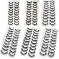 10 pairs of 3D artificial mink eyelashes natural thick long false eyelashes dramatic false eyelash makeup extended eyelashes