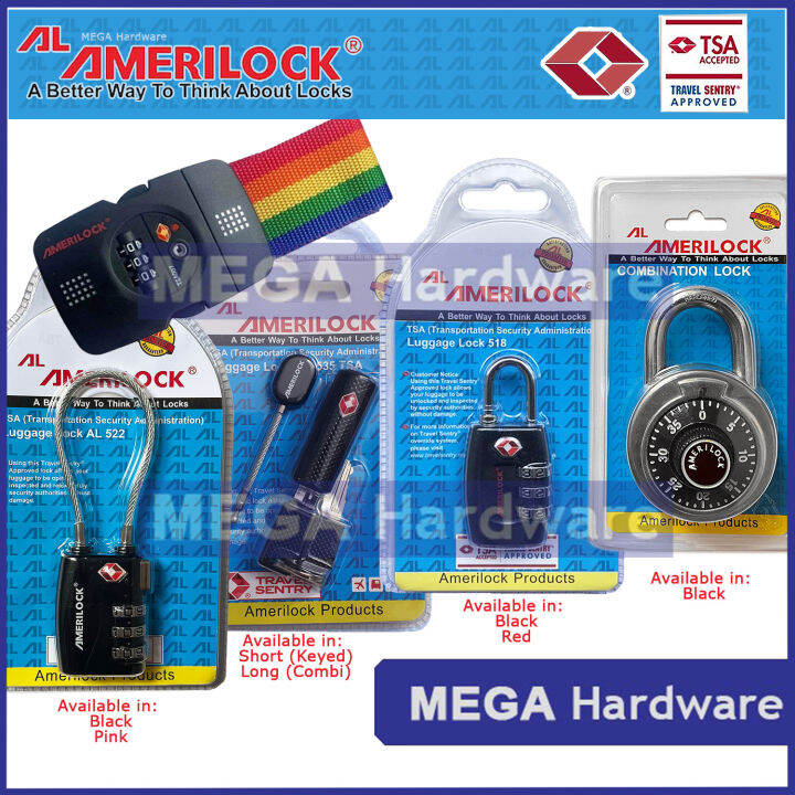 AMERILOCK Combination Padlock for Locker, Luggage Lock, Luggage Strap