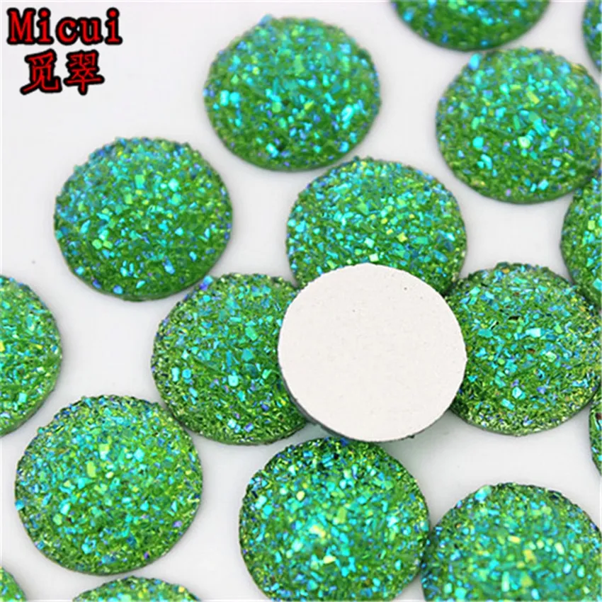 Micui 100pcs 13*18mm AB Color Stick On Rhinestones Buttons Shiny Drop Resin  Crystals Stones For DIY Wedding ZZ29