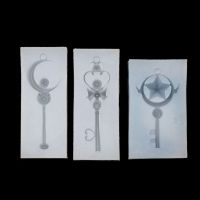 3Pcs Magic Wand แม่พิมพ์ซิลิโคน Key Star Moon Heart Shape Stick Mold เครื่องประดับ DIY
