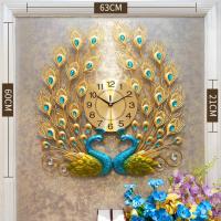 20 Inch Peacock Wall Clock Living Room Modern Simple Watches Home Decor Clock Bedroom Mute Clock