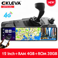 EKLEVA 12นิ้ว Android 8.1 RAM + ROM 4GB + 32GB GPS รถ DVR กระจกพร้อมขายึด4G WiFi Dash กล้อง FHD เครื่องบันทึกอัตโนมัติรถกระจกมองหลังบลูทูธ ADAS