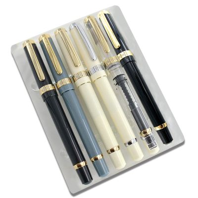 Yong Sheng 698 Fountain Pen 14K Glod Translucent Black Vaccum Filling Fountain-Pen Fine Nib Pen Office Supplies Stationery Gift