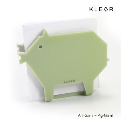 klearobject ani-gami pig-gami memo holder อะคริลิคใส่กระดาษโน๊ต นามบัตร วางบนโต๊ะทำงาน ที่ใส่กระดาษโน๊ต ที่ใส่นามบัตร