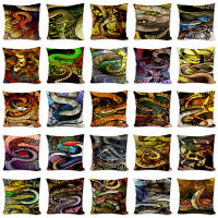 python Li Pillows Cases for Sofa Home Car Cushion Cover Covers Decor Cartoon snake Linen Polyester Throw Pillowcase 45x45cm