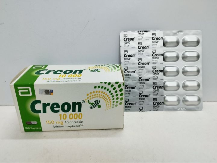 Creon 10 000 (150mg Pancreatin Minimicrospheres) 30 Capsules / 1 Box