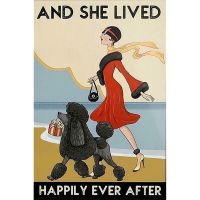 【hot】▣℡  Tin Sign Metal Poster Plaque and She Lived Happily Ever After Dog Iron Painting wall decor