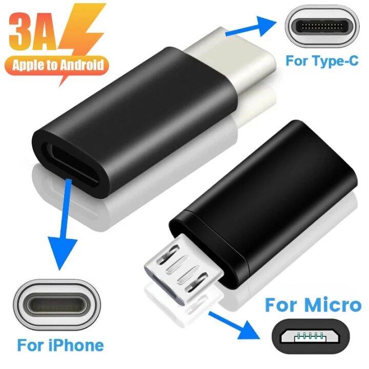 3ชิ้นอะแดปเตอร์ที่ชาร์จแบตเตอรี่โทรศัพท์-lightning-female-ไปยัง-usb-c-สายเคเบิลตัวผู้อะแดปเตอร์แปลงสามารถใส่ได้กับ-iphone-14-13-12pro-type-c-เป็น-lighting-connector